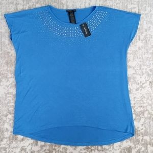 NEW Design History Studded Viscose High Low Top XXL Athens Blue